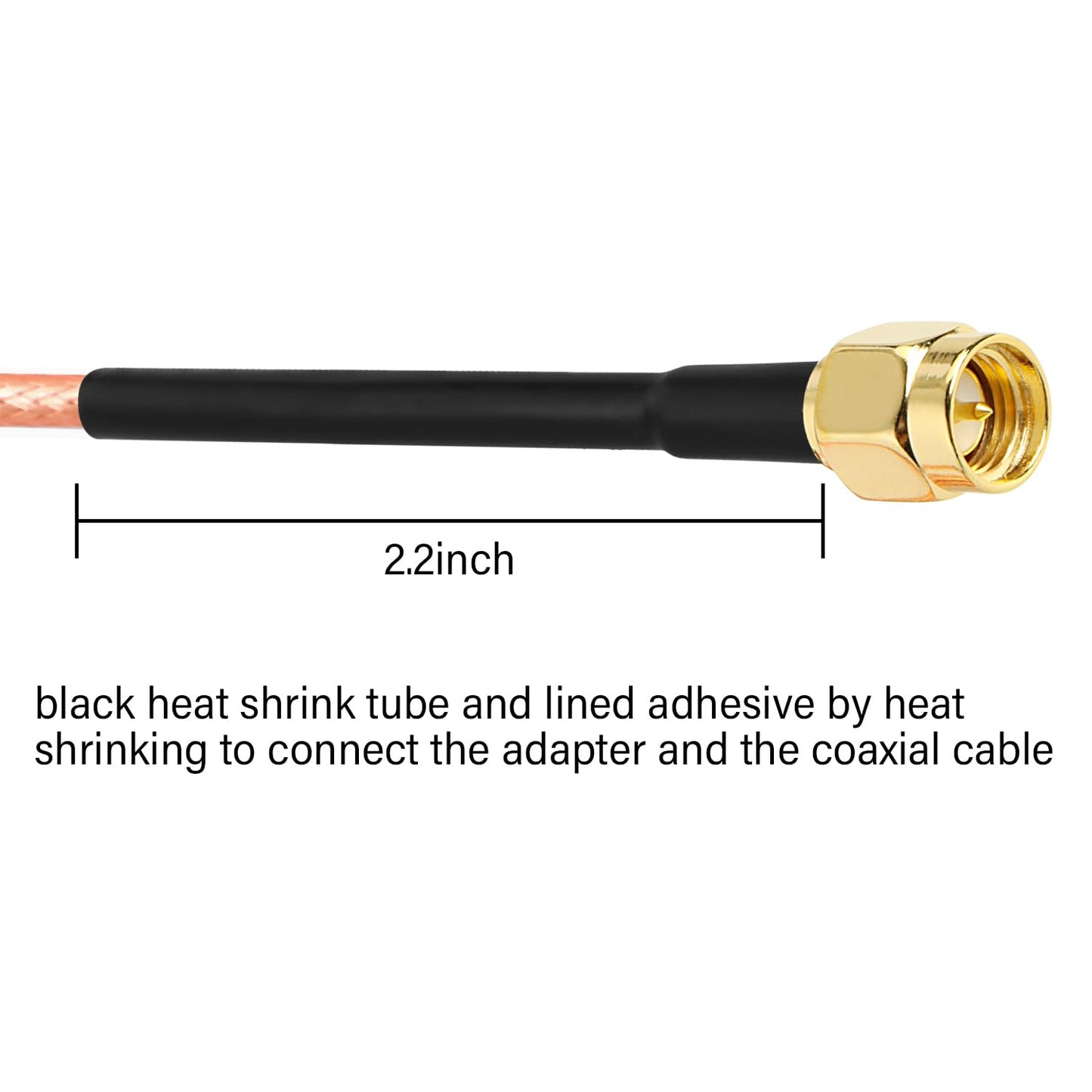 XRDS -RF Cable SMA macho a SMA macho 2 pies, Cable coaxial SMA RG316 Cable de extensión de antena SMA (2 piezas)