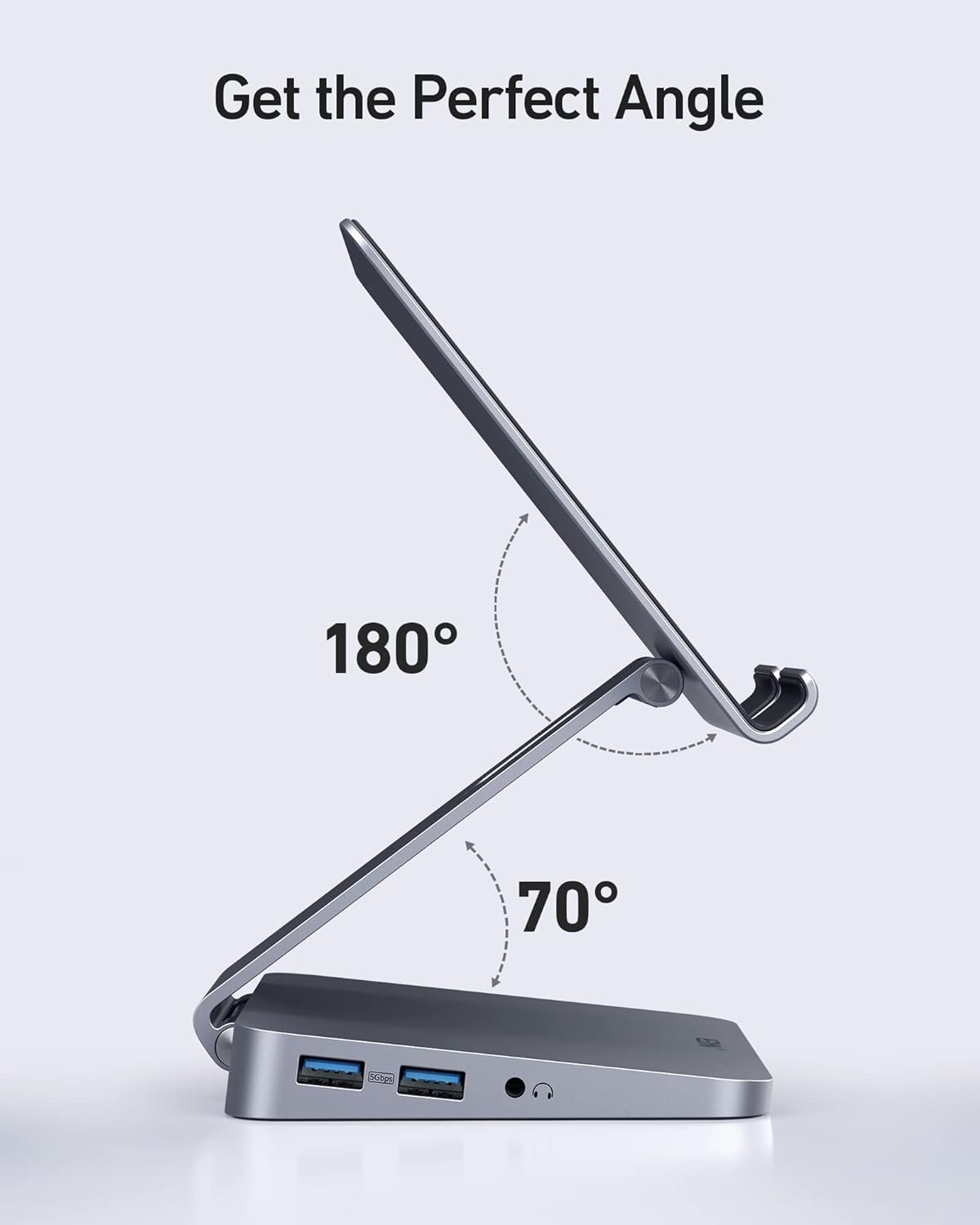 Hub USB-C 8 en 1 Anker Plateado con Soporte Plegable para iPad Pro 5ª Generación