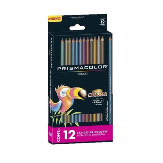 COLORES JUNIOR METALICOS CON 12 PIEZAS LAPICES DE COLORES METALICOS UNIPUNTA JUNIOR CON 12 PIEZAS NUEVA EDICION PSA COMPUTO Y PAPELERIA