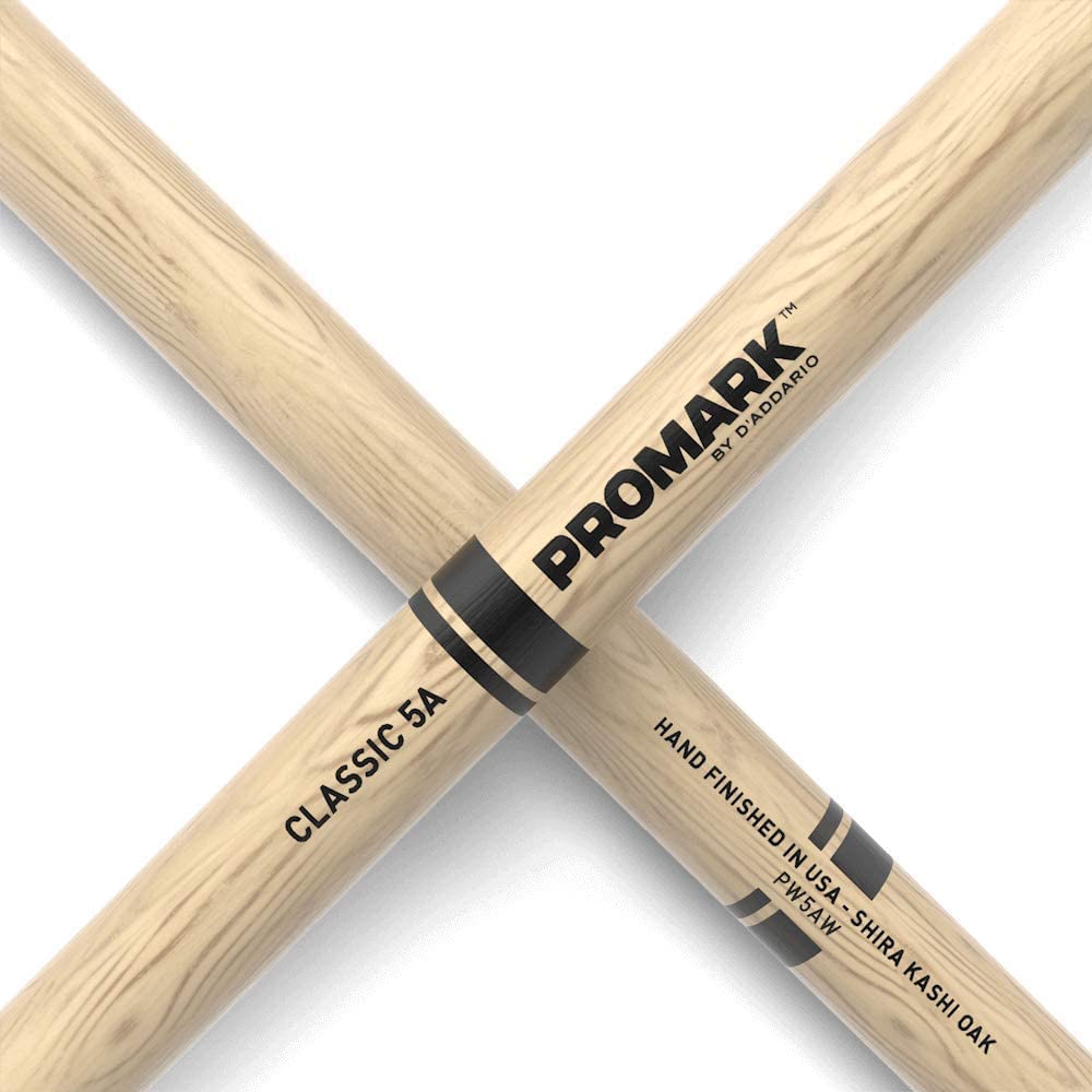 ProMark | Baquetas Classic Attack 5A Shira Kashi Roble, punta de madera ovalada, 4 pares