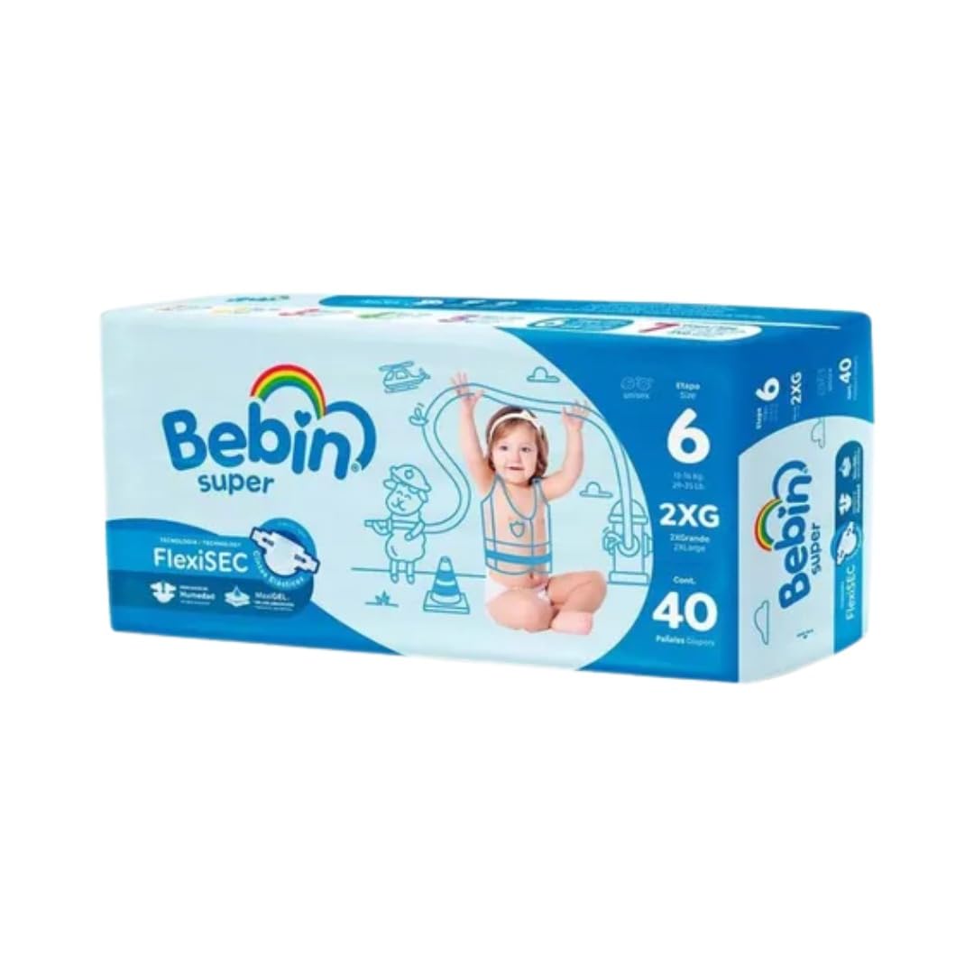 PAÑAL BEBIN SUPER ETAPA 6 XX-GRANDE C/40pz UNISEX 2XG