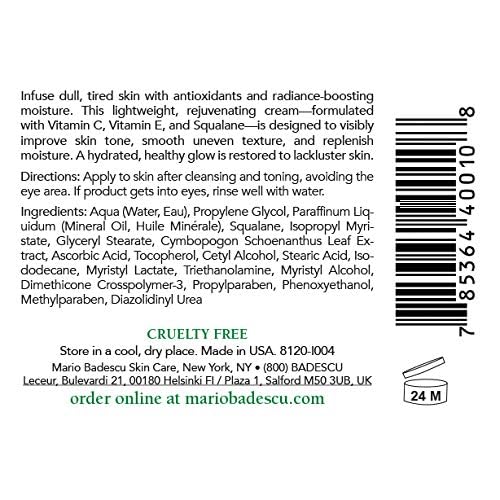 Mario Badescu Hydro Moisturizer con vitamina C para pieles mixtas y sensibles | Crema facial ligera con vitamina C, 59 ml