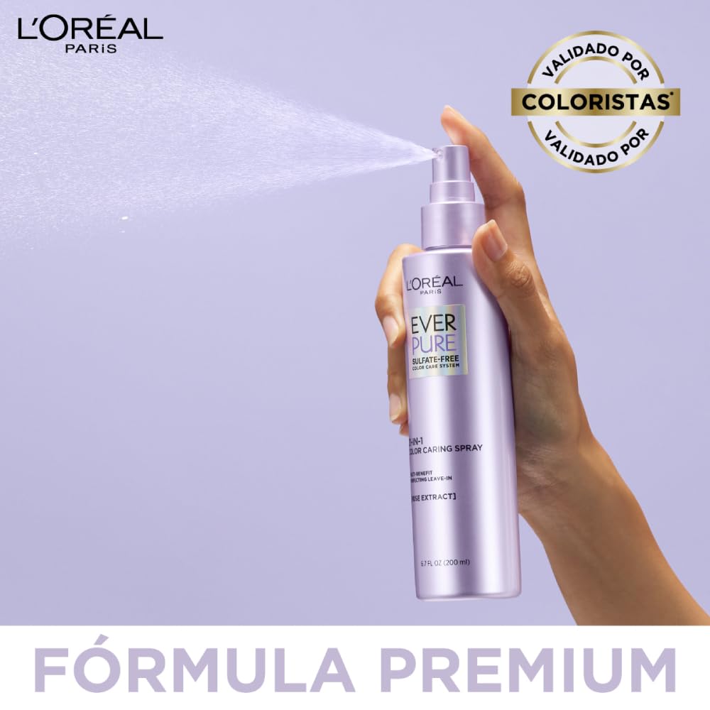 L’Oréal Paris Tratamiento con almendra y almizcle Ever Pure 21 in 1, tiene 21 beneficios en un producto, para todo tipo de pelo teñido, sin Sulfatos, 200ml