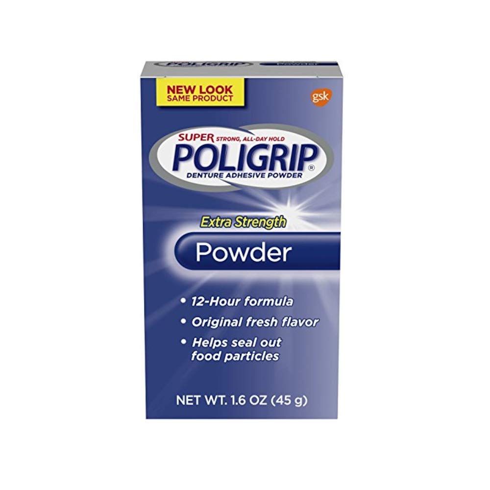 Polvo Adhesivo para Dentaduras Super Poligrip Extra Fuerza 1.6 Onzas