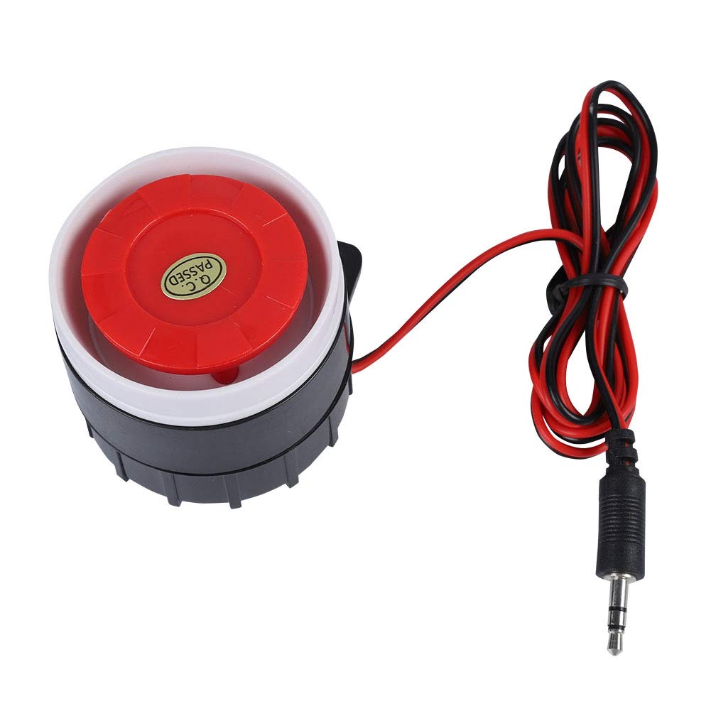 Mini Sirena de Alarma Zopsc Rojo 12V 120dB con Cable para la Seguridad del Hogar