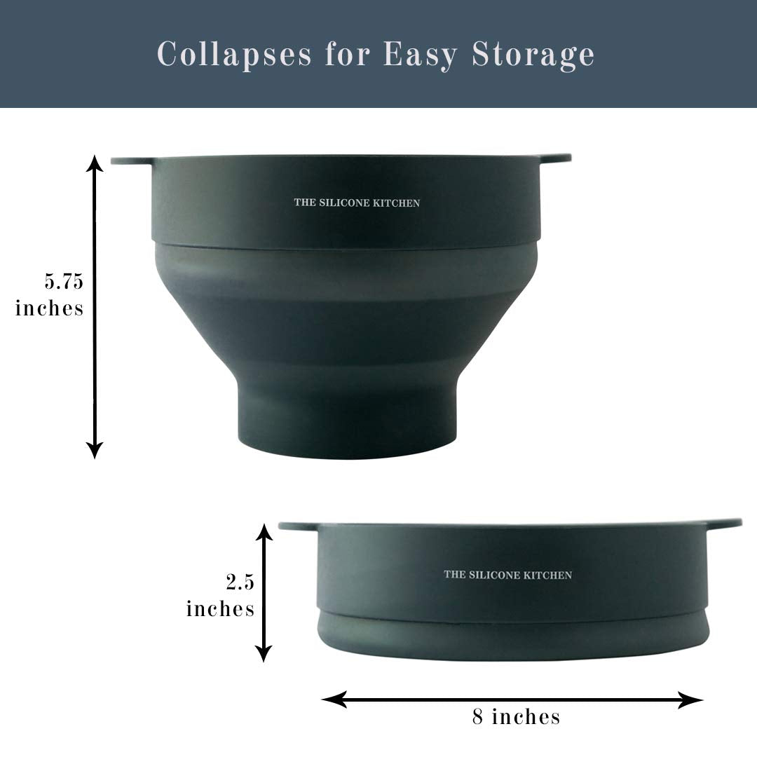 Tazón Plegable de Silicona The Silicone Kitchen azul oscuro apto para Microondas y Lavaplatos