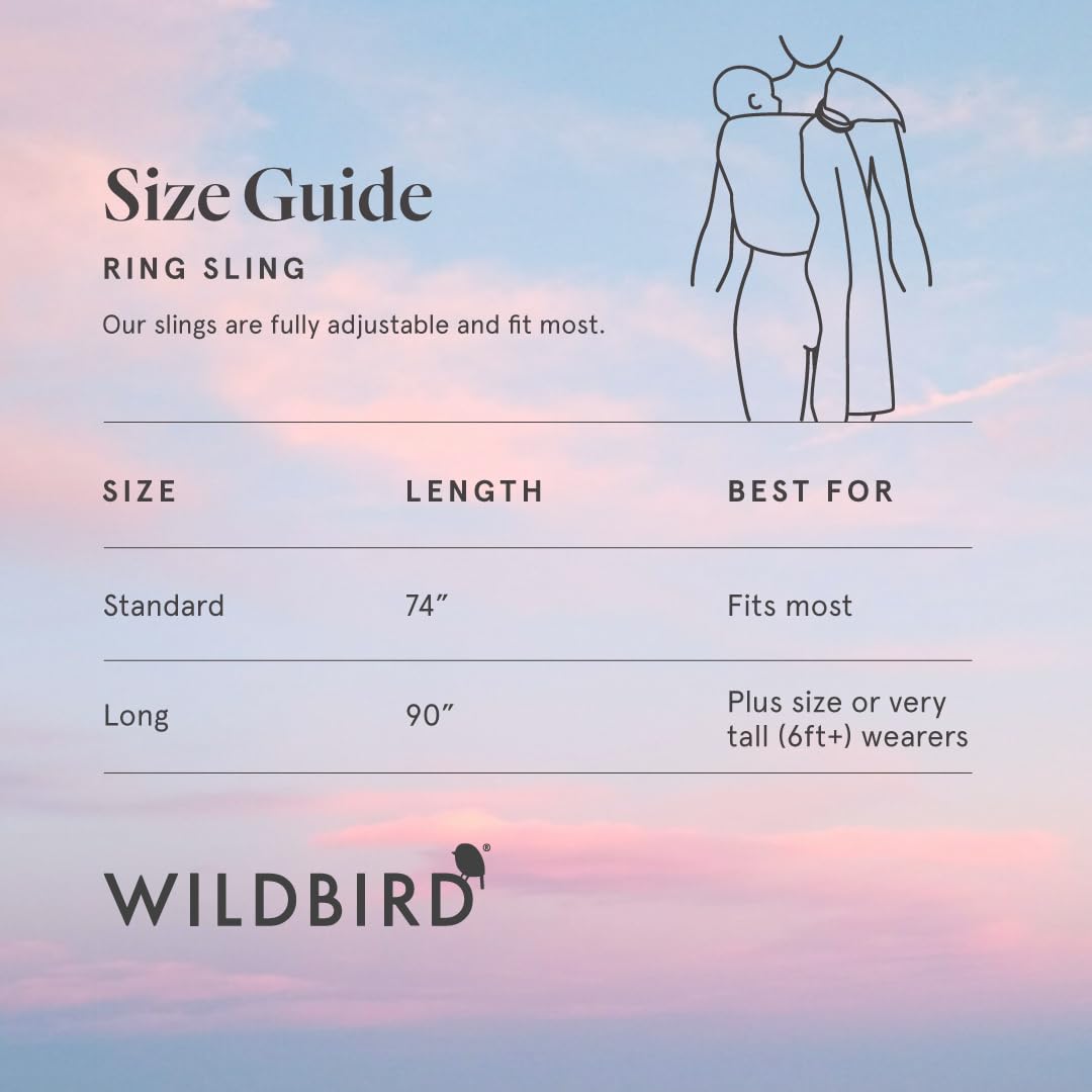 WildBird Portabebés con anillo hecho de 100 % lino belga, color sólido, recién nacidos a niños pequeños (estándar 74 pulgadas) – (anillo acadiano/oro)