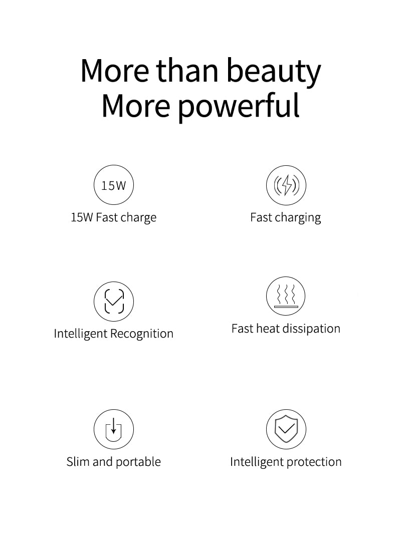 Cargador inalámbrico de 15 W para Ulefone Power Armor 19 18T 14 Pro Armor 11 11T 12 12S 17 Pro con bobina grande, QI-EPP, anillo LED, carga rápida