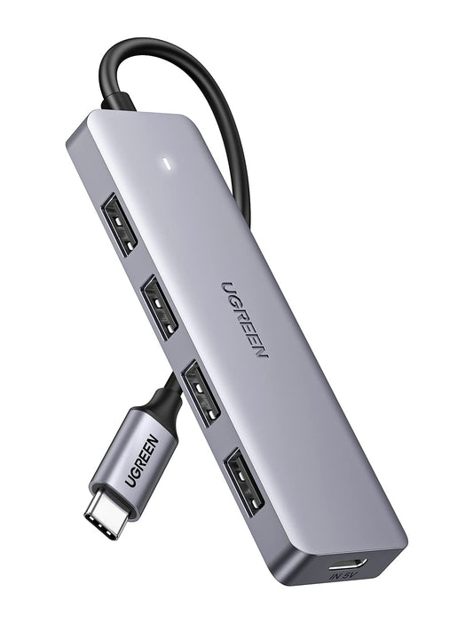 Adaptador USB C UGREEN Plata con 4 Puertos USB 3.0 para Dispositivos Tipo C