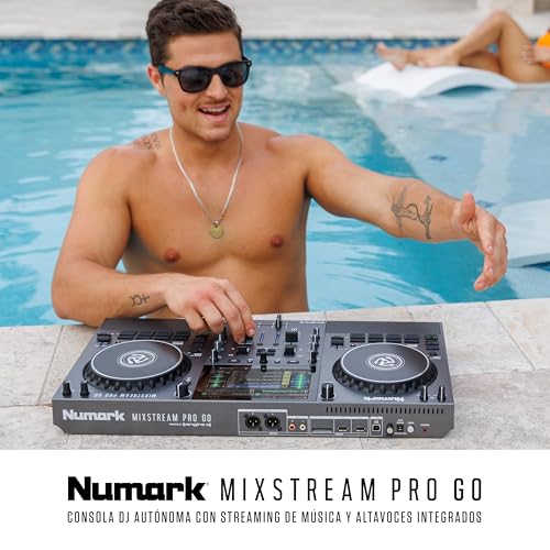 Controlador DJ Numark Mixstream Pro Go portátil con batería y pantalla táctil