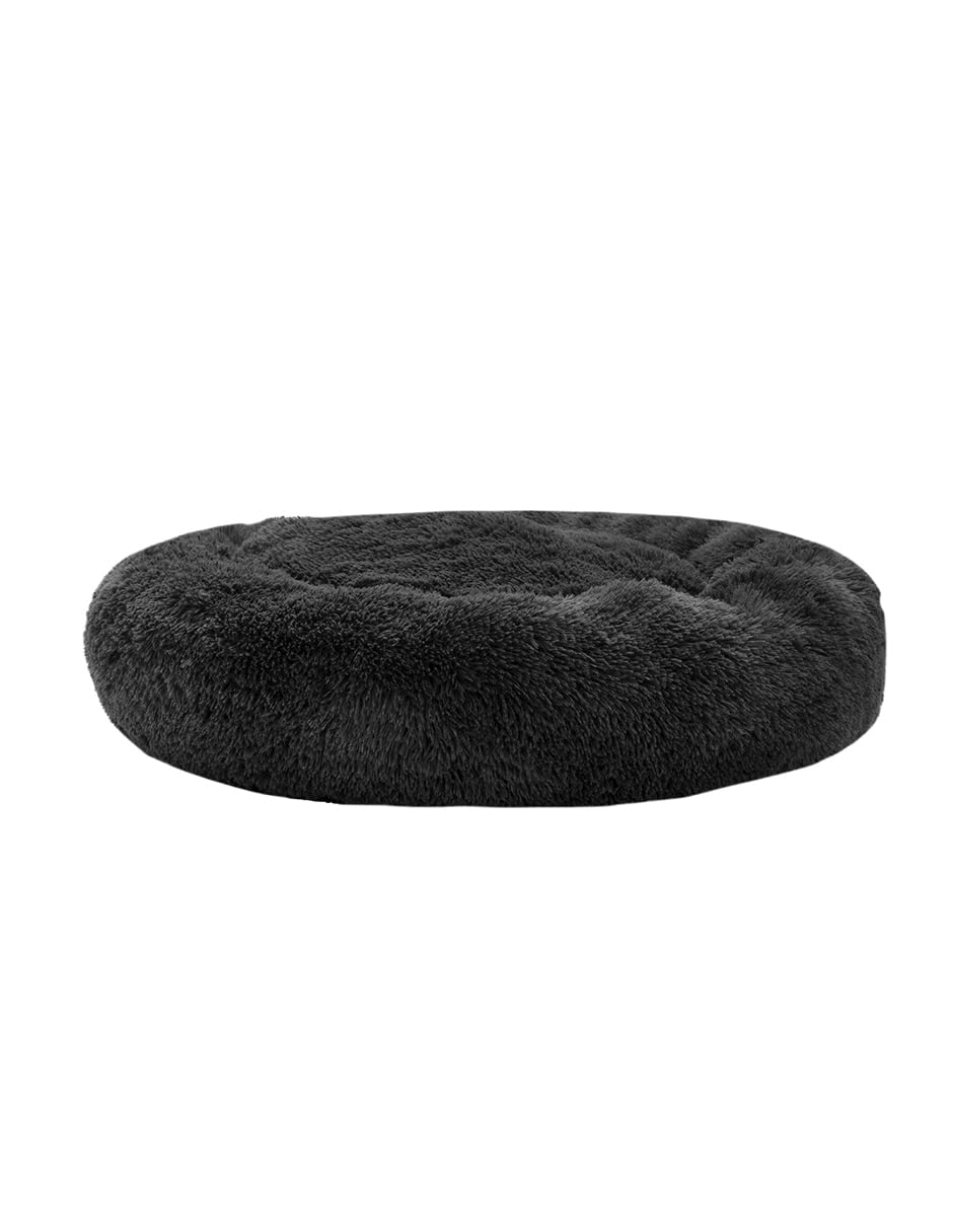Cama para Mascotas PET TO BED Negra Antiestrés Redonda y Esponjosa