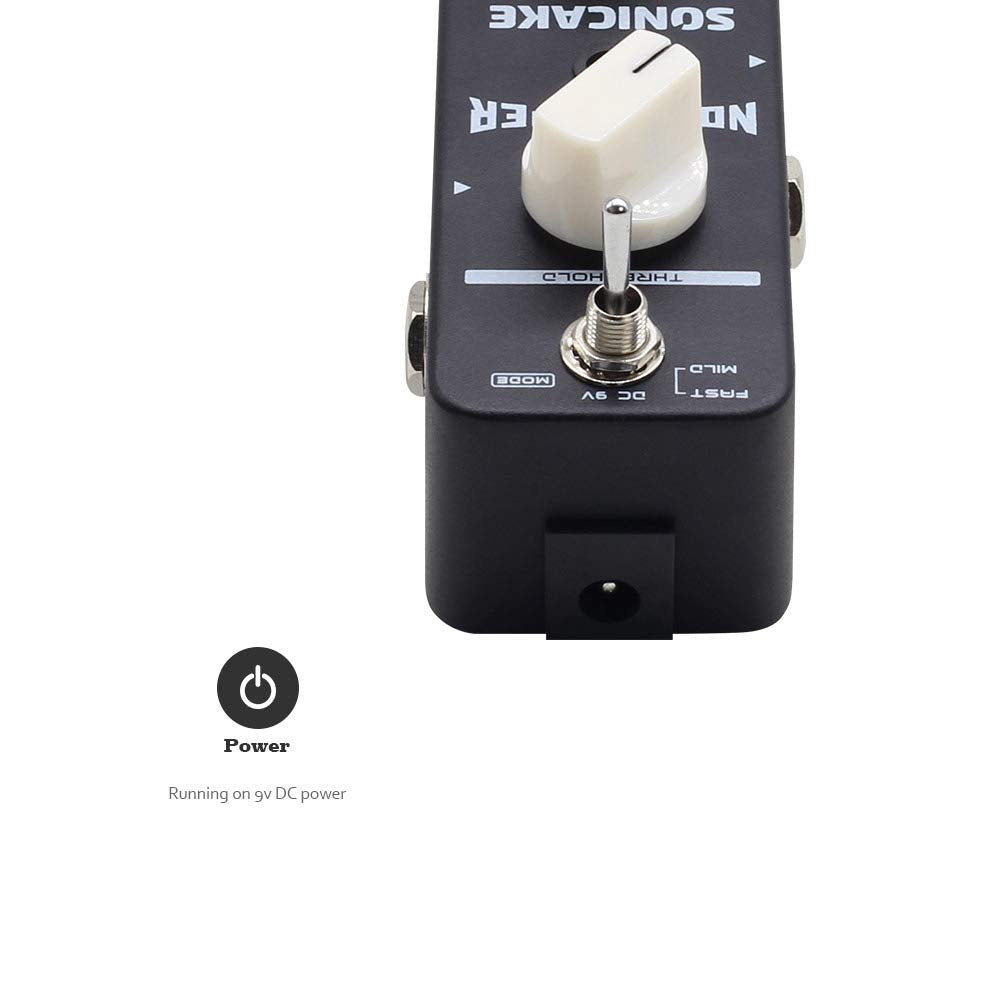 SONICAKE - Pedal de efectos de puerta de ruido, supresor de pedal de guitarra, limpiaparabrisas, pedal de efectos de guitarra, 2 modos de derivación real