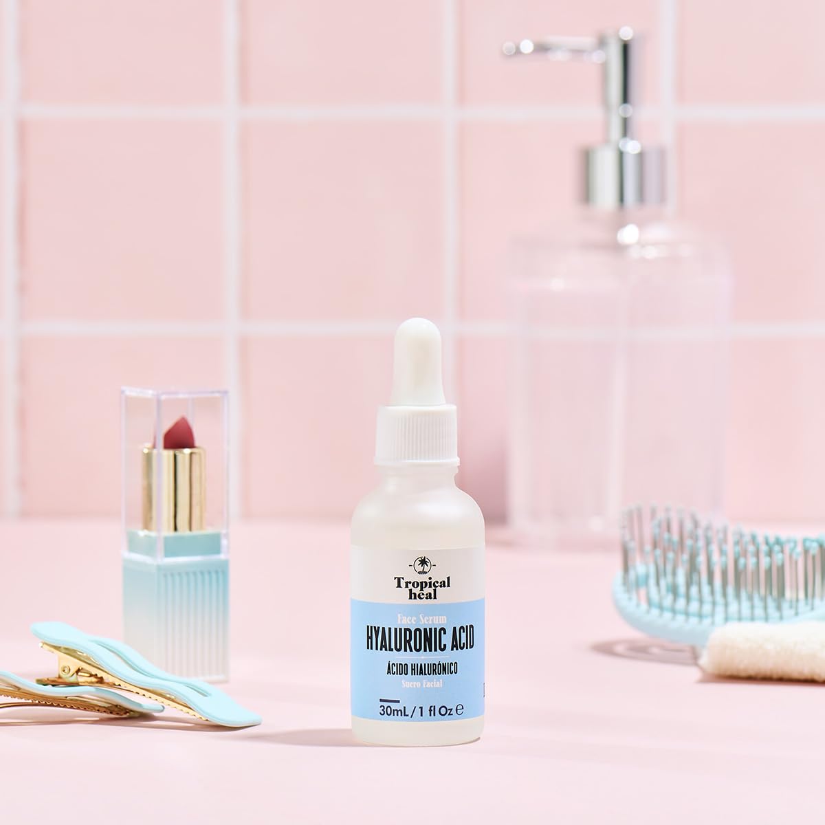 Serum Facial Tropical Heal Ácido Hialurónico Alta Concentración Hidratación 24 Horas y Elasticidad Cruelty Free