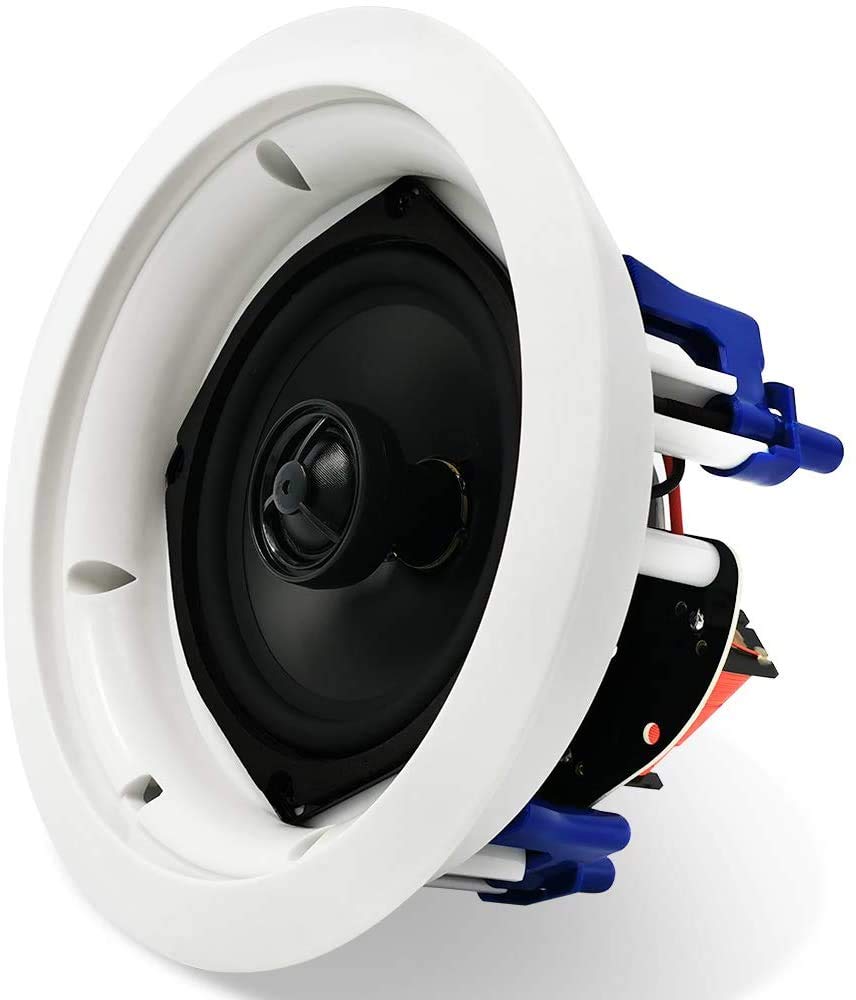 Herdio Altavoces Compatible con Bluetooth de Techo de 5.25 Pulgadas, Sistema de Altavoces empotrados para el hogar, 300 vatios, Perfecto para Humedad, Cocina, Patio Cubierto