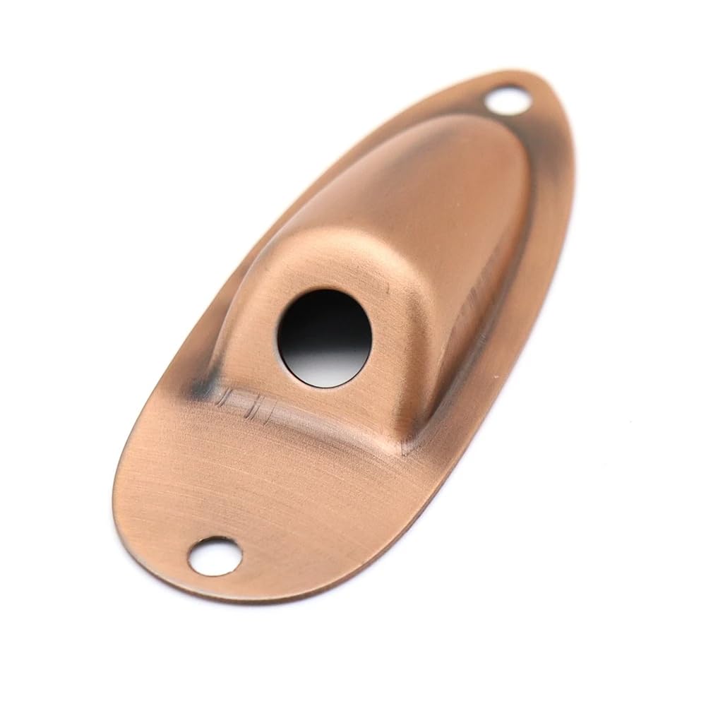 Placa de conector de guitarra de 1/4 con salida para Fender Stratocaster Strat (bronce rojo)
