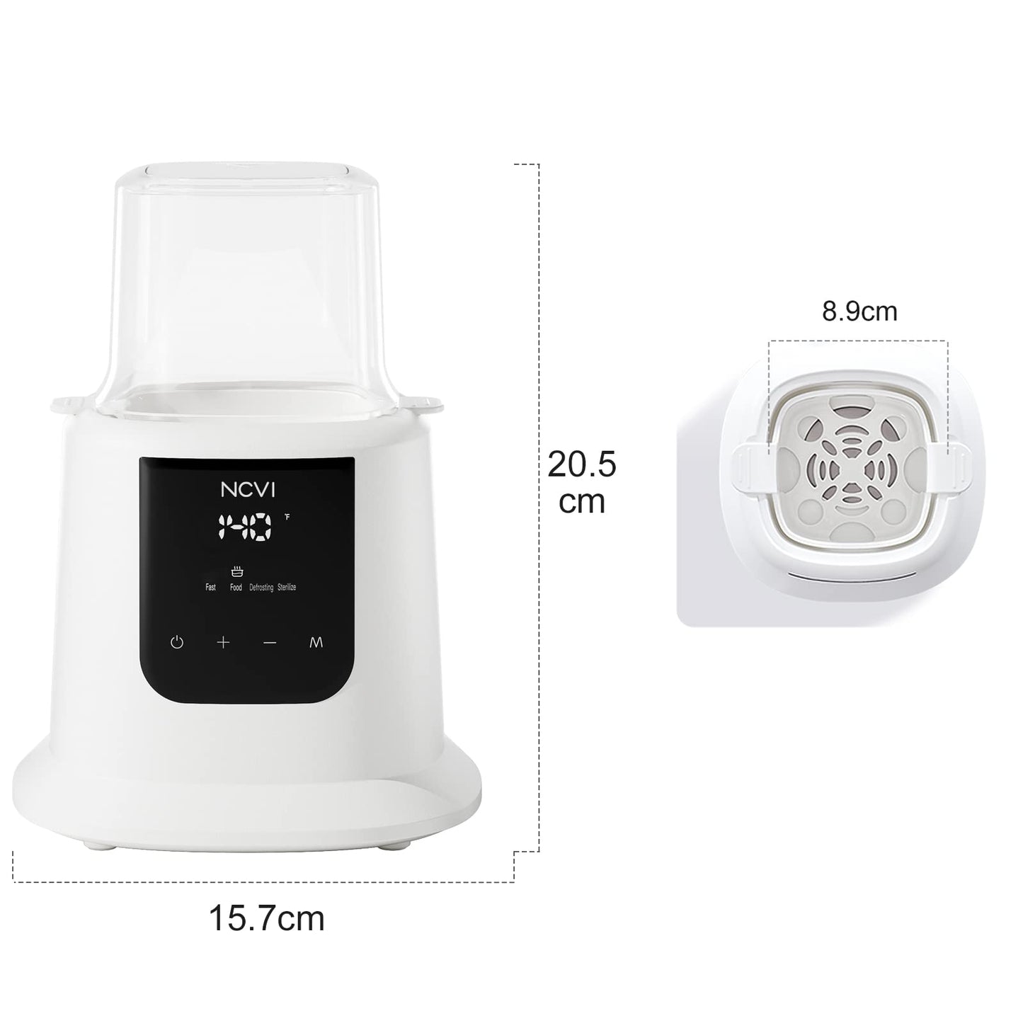 NCVI Calentador de biberones, Calentador rápido de leche para bebés, Calentamiento y deshielo de alimentos, esterilización a vapor, Multifuncional, con temporizador, apagado automático, sin BPA