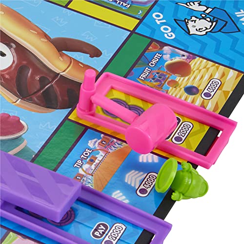 Juego de Mesa Monopoly Edición Fall Guys Ultimate Knockout para Jugadores de 8 Años+ con Obstáculos Interactivos y Troquel Knockout