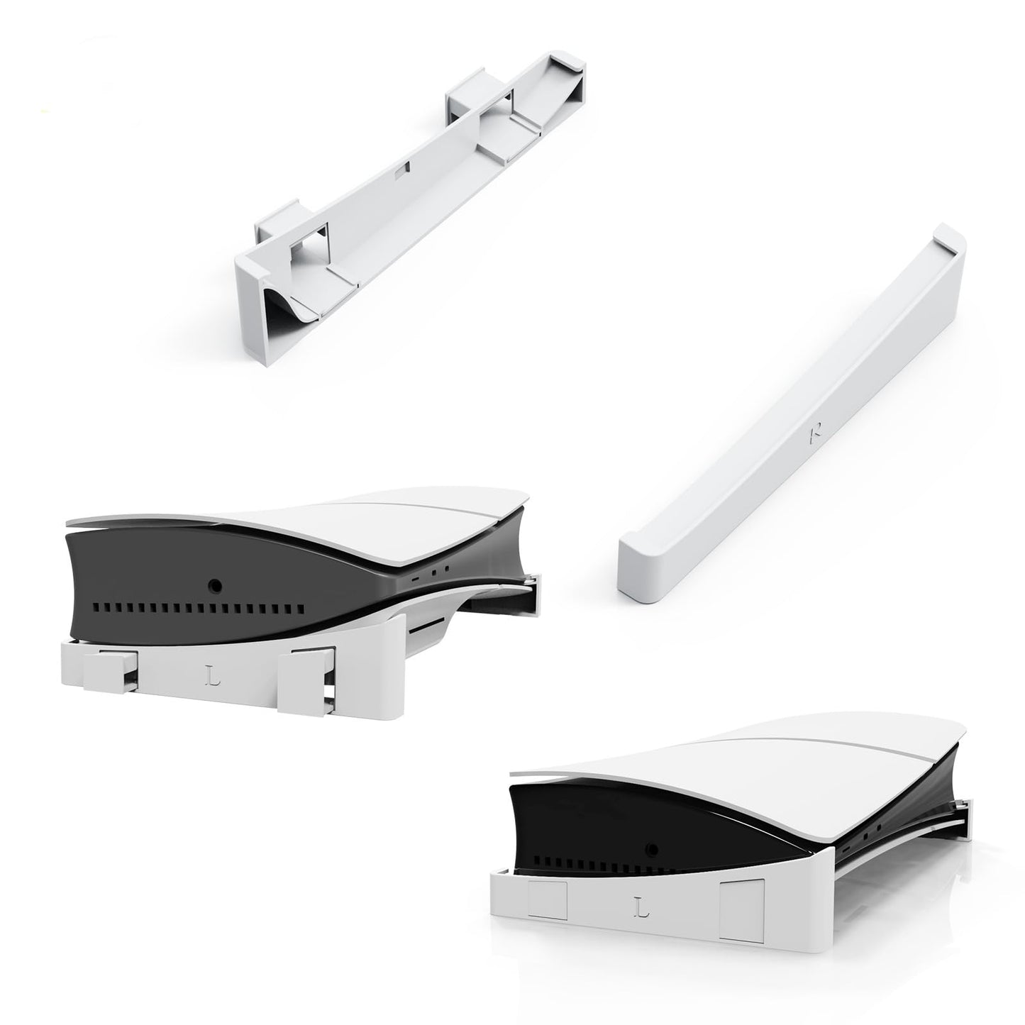 BeisDirect - Soporte Horizontal para Consola Sony PS5 Slim, Soporte Base Compatible con Discos PS5 y edición Digital PS5 Slim Accesorios Delgados con MADS Antideslizantes (Blanco)