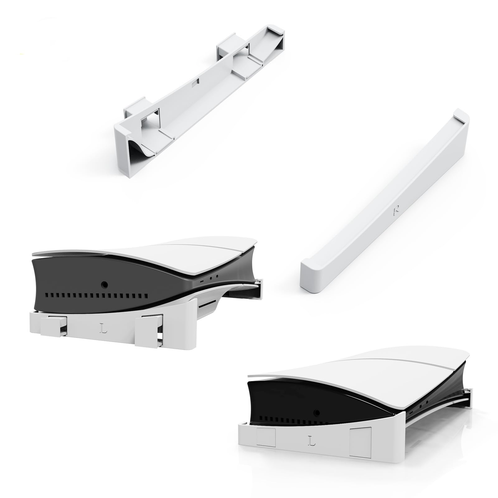 BeisDirect - Soporte Horizontal para Consola Sony PS5 Slim, Soporte Base Compatible con Discos PS5 y edición Digital PS5 Slim Accesorios Delgados con MADS Antideslizantes (Blanco)