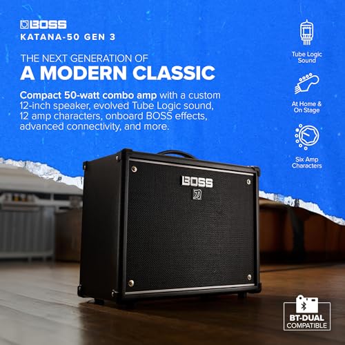 BOSS Katana-50 Gen 3 Combo Amplificador - 50 vatios, 1 x 12 Pulgadas