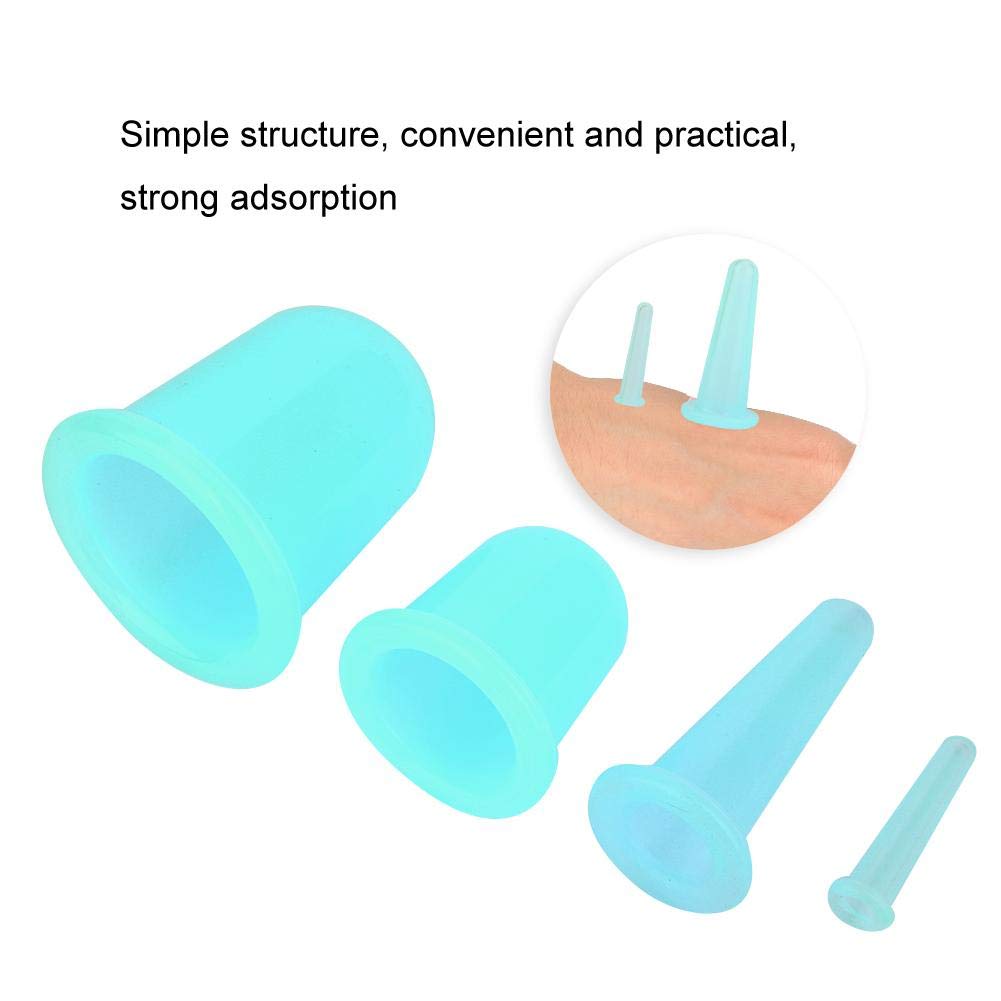 Rotekt Juego De 4 Piezas Kit De Ventosas De Masaje Facial De Silicona Vaso De Ventosas Lifting Reafirmante De La Piel Facial(03)
