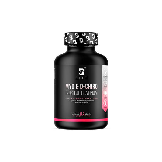 B Life Myo y D-Chiro Inositol | Ratio 40:1 | 130 Cápsulas | Ingredientes Naturales | Myo & D-Chiro Inositol Platinum.
