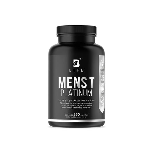 B Life | Fórmula Avanzada Platinum para Hombre | 260 Cápsulas 4000 mg por porción. Fenogreco, Creatina, Aminoácidos, Vitaminas y Minerales. Ingredientes naturales. Mens T Platinum.
