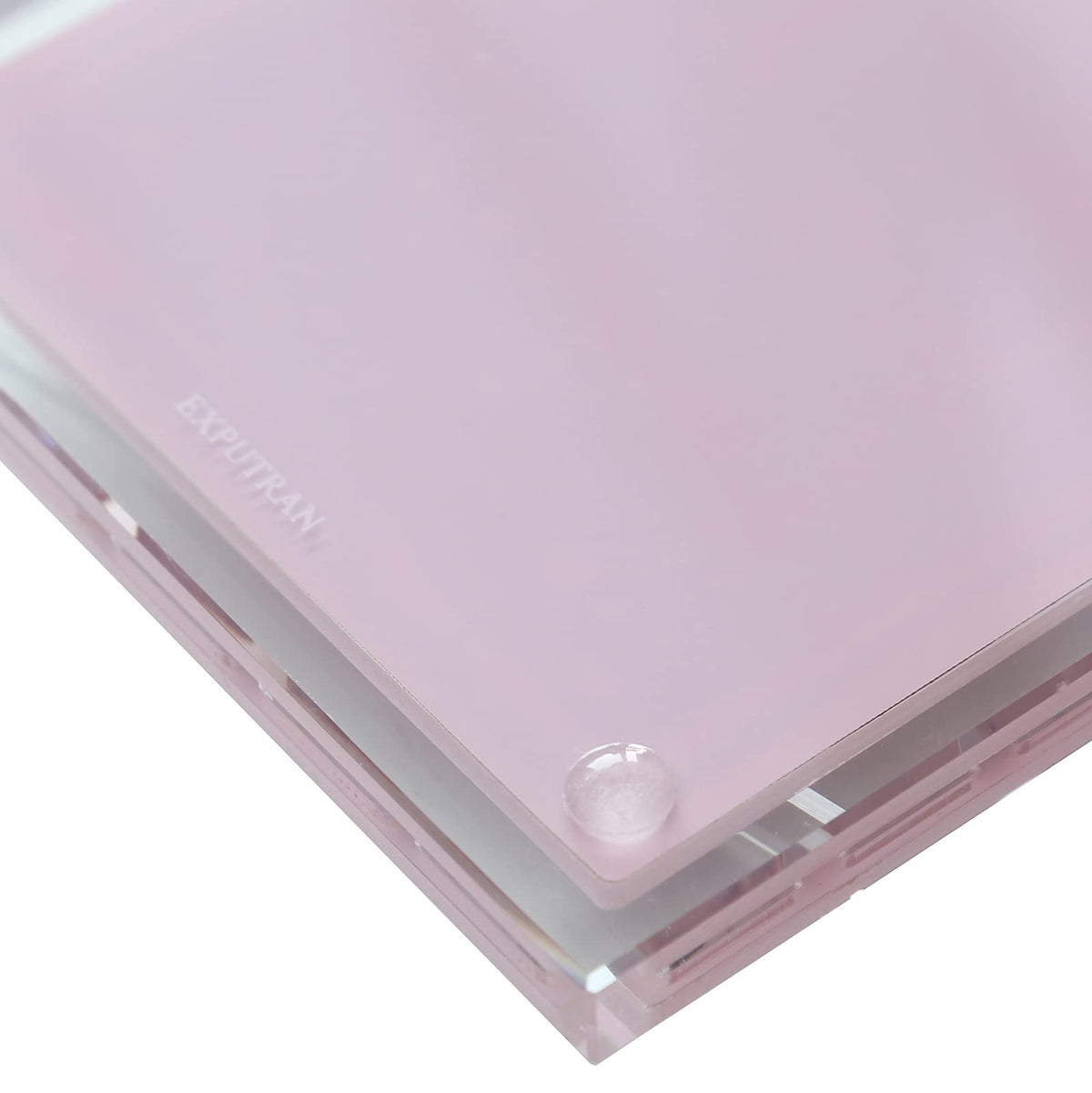 Calculadora Acrílica EXPUTRAN Rosa con Soporte y Energía Solar Híbrida de 12 Dígitos para Escritorio