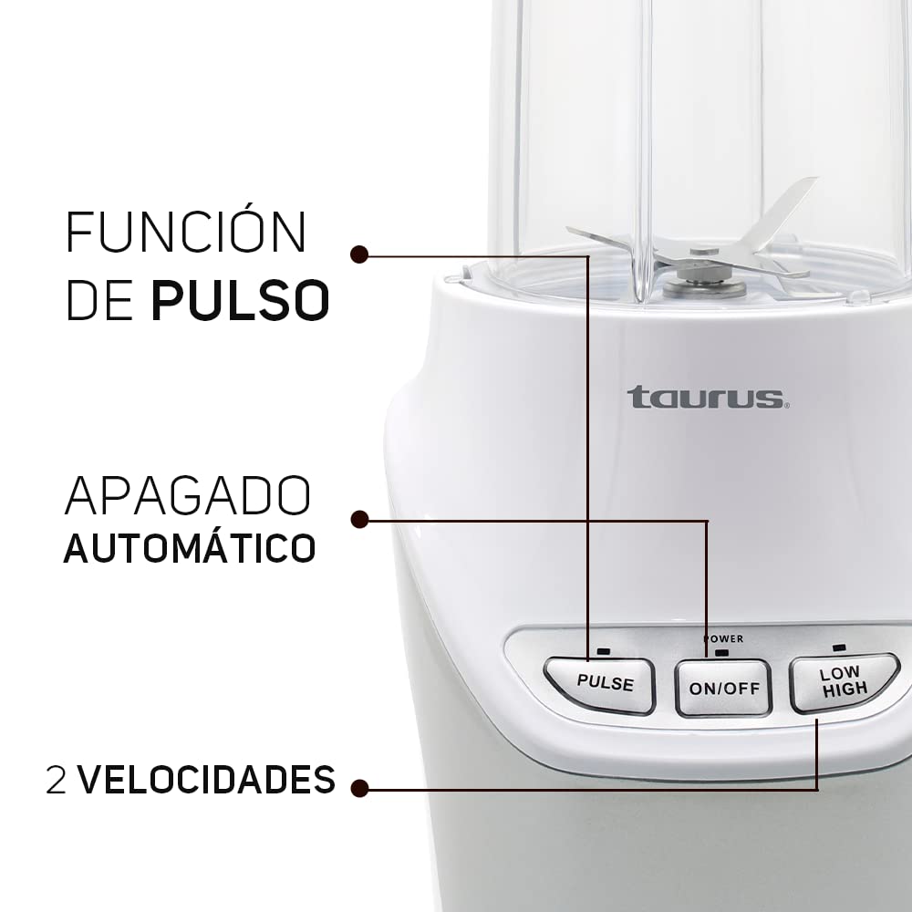 Procesador de Alimentos Taurus Verde Natural con 2 Vasos y 2 Cuchillas para Pulverizar