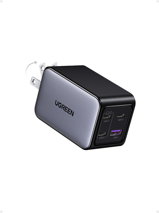 Cargador UGREEN Nexode X5 65W Negro con 4 Puertos USB C y A para Carga Rápida