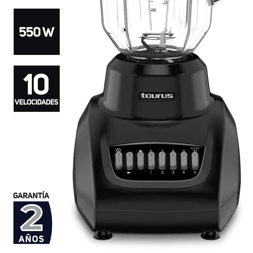 Licuadora Taurus Vitra Vidrio 1.5L 550 Watts 10 Velocidades más 4 Pulsos
