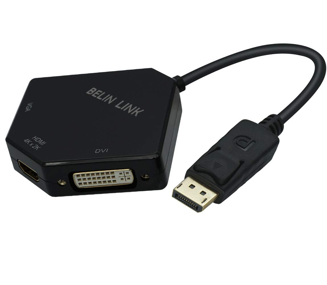 Adaptador DisplayPort a HDMI VGA DVI DP HDMI VGA DVI para Video 4K Negro Chapado en Oro Forma de Diamante