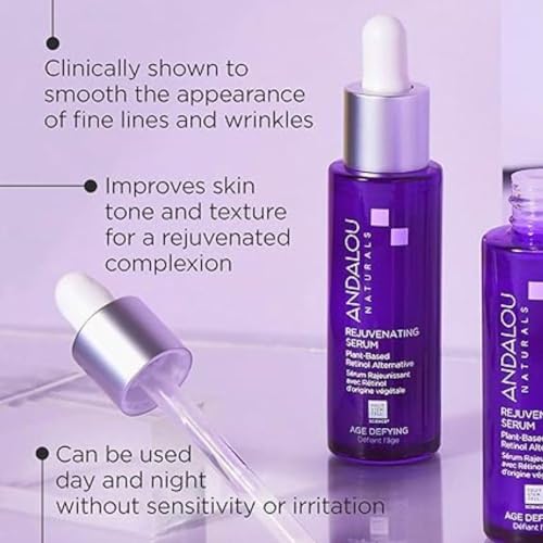 Suero Antienvejecimiento con Retinol a Base de Plantas de Andalou Naturals - 1 oz. ¡Inversión en juventud para tu piel! ¡Elimina arrugas y líneas de expresión de forma natural! ¡Añade a tu rutina de belleza!