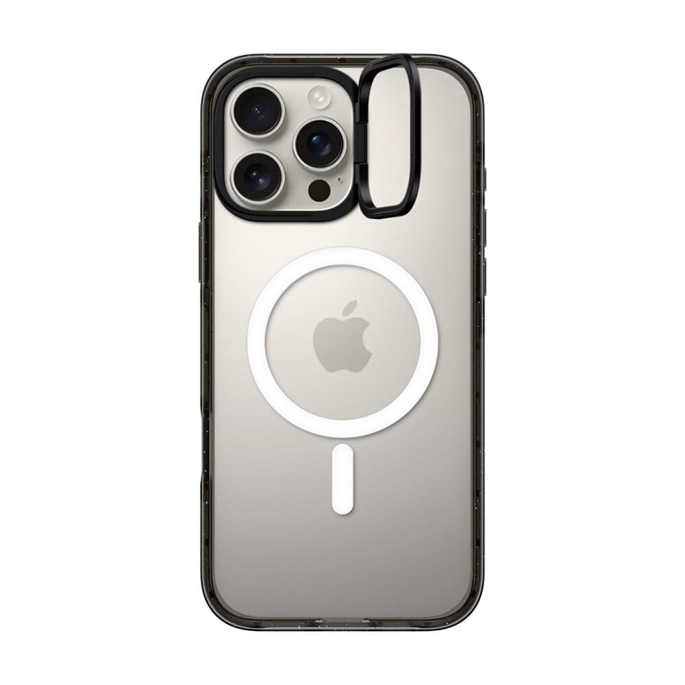 Soporte de Anillo para iPhone 16 Pro Max CASETiFY Negro Transparente con Protección de Grado Militar Compatible con Magsafe