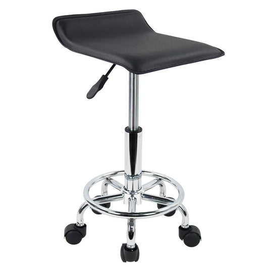 KKTONER Taburete Giratorio en Altura Ajustable para SPA Dibujo Tatuaje Trabajo Oficina de Bancos con Ruedas (Negro)