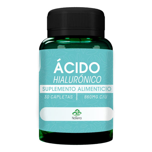 Suplemento de Ácido Hialurónico NaTerra en formato de 30 cápsulas para una piel hidratada y firme. ¡Adquiérelo ahora!