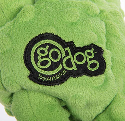 goDog Crazy Tugs Monkey - Juguete de Peluche chirriante, tecnología de protección para Masticar, Color Verde, Grande