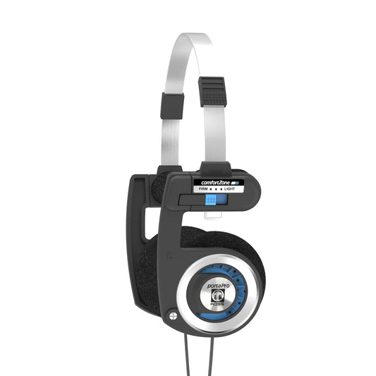 Koss Porta Pro auriculares de diadema con funda, Negro/Plateado, Mediano