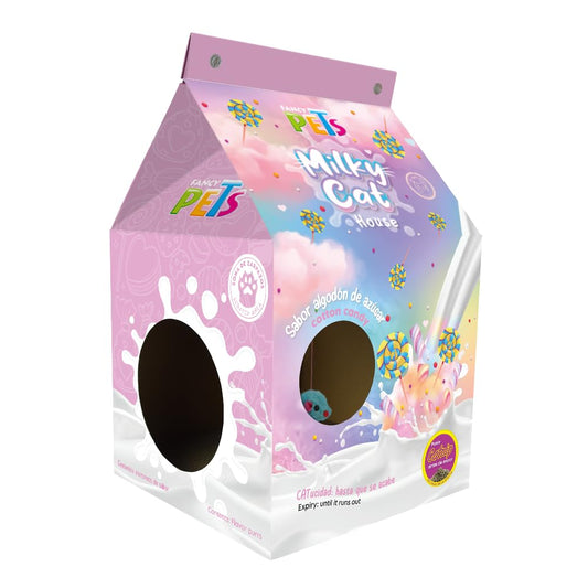 Fancy Pets Casa de Cartón con Rascador para Gatos Milky Cat Algodón de Azúcar