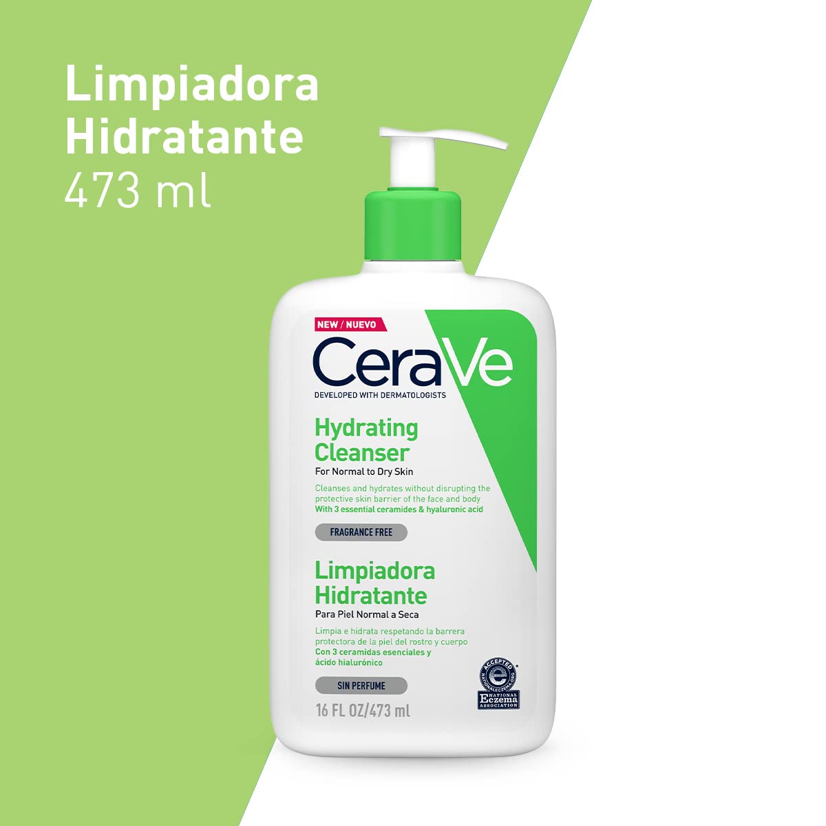 CeraVe Limpiadora Hidratante |473ml| Limpiador facial diario para piel seca + Loción Hidratante |237ml| Loción hidratante para rostro y cuerpo para piel seca