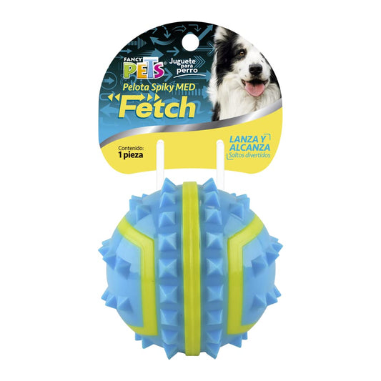 Fancy Pets Pelota Fetch Spiky Color Azul Tamaño Mediano para Perro
