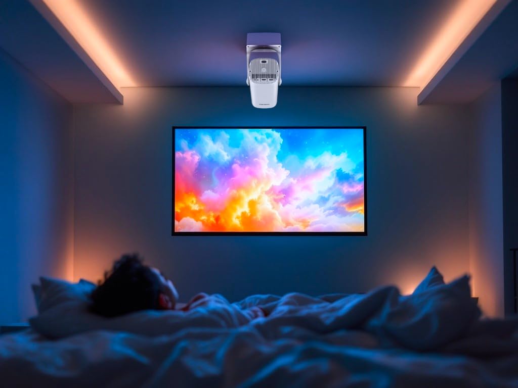 Philips, Neopix 250, proyector de cine en casa, Full HD 1920x1080p, giratorio de 180 grados, Google TV, modo espejo, Wi-FI 6, sonido estéreo de 2x3 vatios, blanco
