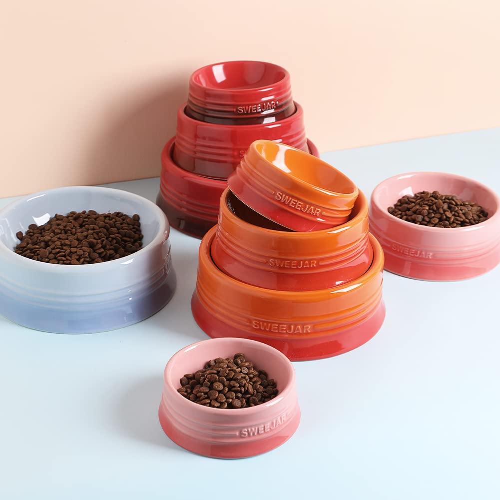 Cuenco de Cerámica SWEEJAR Rosa Degradado para Perros y Gatos Grandes