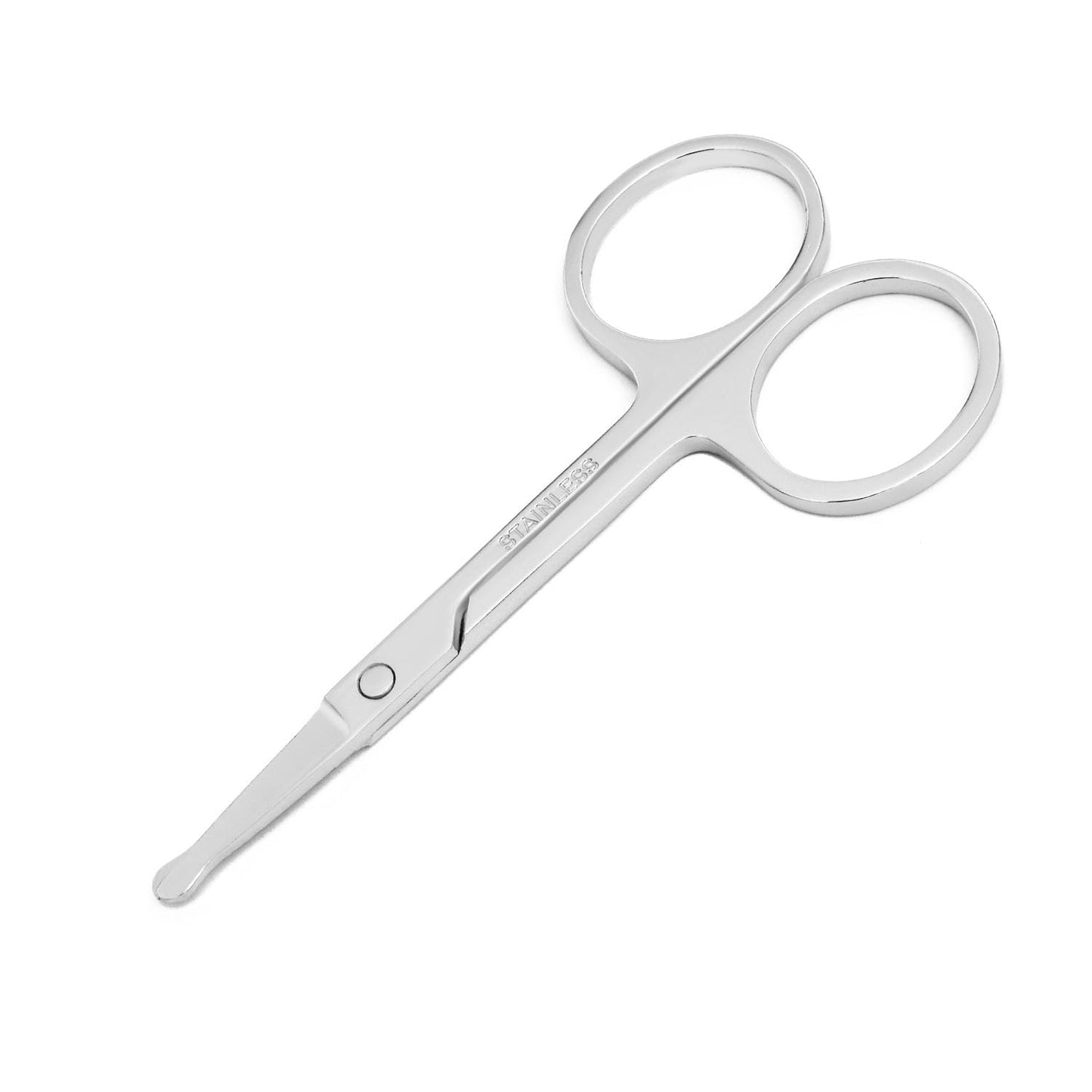 Motanar - Tijeras de punta redonda para orejas de cejas, barba, bigote y barba, multiusos, redondas, para cuidado del cabello, para hombres, mujeres y bebés (plata)