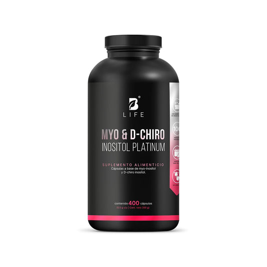 B Life Myo y D-Chiro Inositol | Ratio 40:1 | 400 cápsulas | 2000 mg por porción | Ingredientes Naturales | Myo & D-Chiro Inositol Platinum.