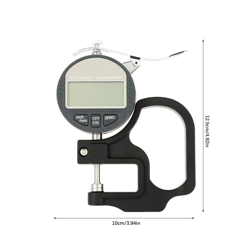 Medidor de Espesor Digital con Pantalla LCD y Pinza 0.01mm Resolución 0-12.7mm