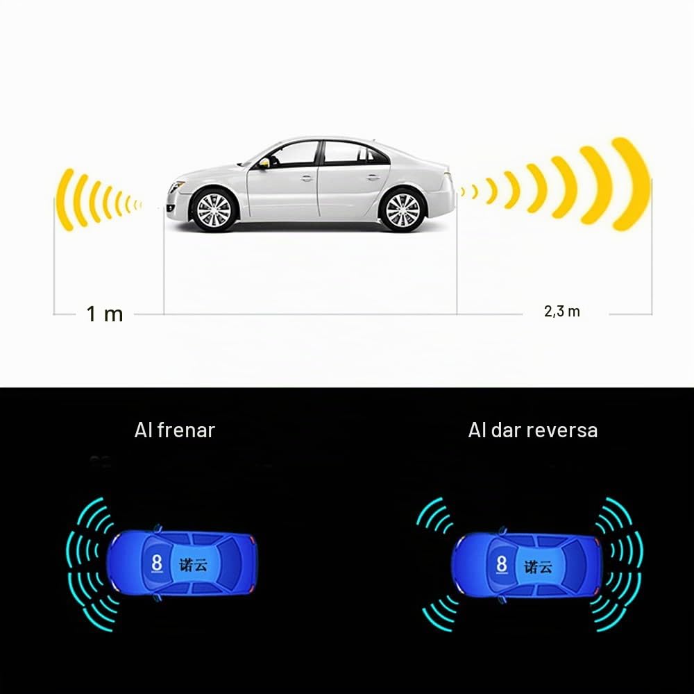 Sistema de Aparcamiento ELSNU Negro con 8 Sensores y Pantalla LCD para Coche Automático