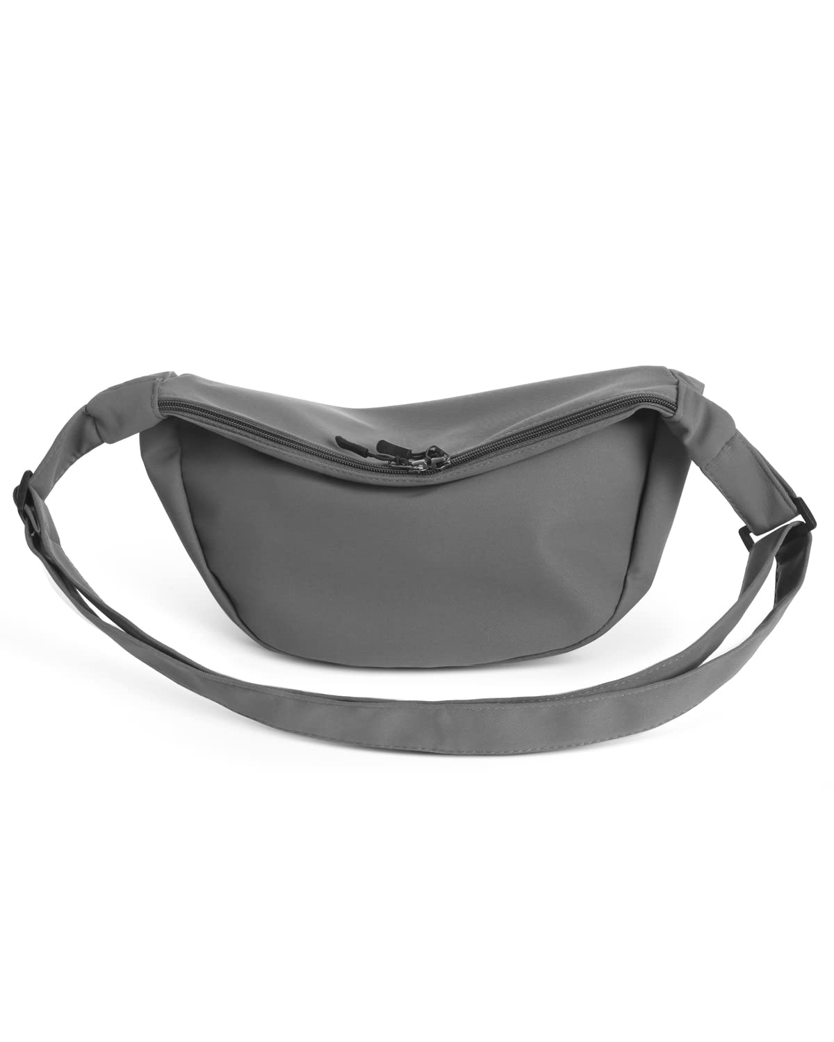 Bolso bandolera pequeño para mujeres y hombres, a la moda, mini bolsa de media luna con correa ajustable, 2 cremalleras bolsa de nailon ligero, Gris, Pequeño, Causal