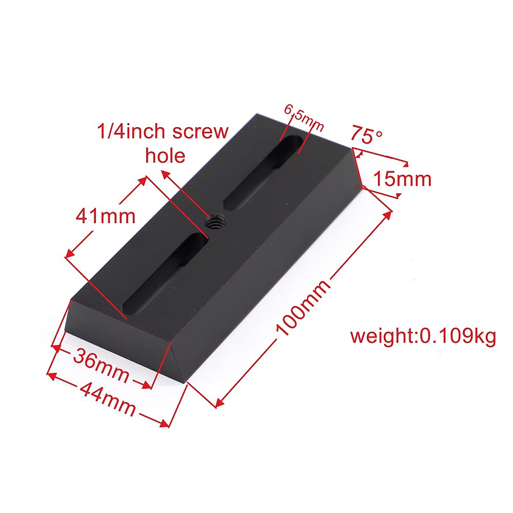 Placa de Montaje para Telescopio StarPal Negra de 75° Versión Larga Tamaño Estándar 10 cm