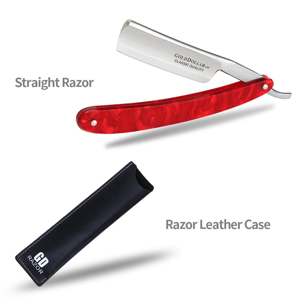 Gold Dollar Acylic shaving cut throat razor straight razor without stablizer